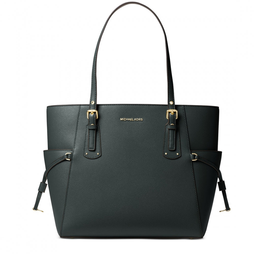 Michael Kors Voyager Small Crossgrain Leather Tote Bag 30H7GV6T9L PinkOrchard