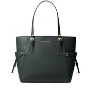 Michael Kors Voyager Small Crossgrain Leather Tote Bag- Dark Atlantic