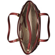Michael Kors Voyager Small Crossgrain Leather Tote Bag- Brandy