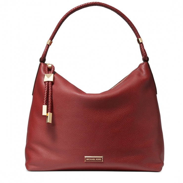 Michael Kors Lexington Large Pebbled Leather Shoulder Bag- Brandy