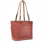 Michael Kors Bedford Medium Pebbled Leather Tote Bag- Sunset Peach