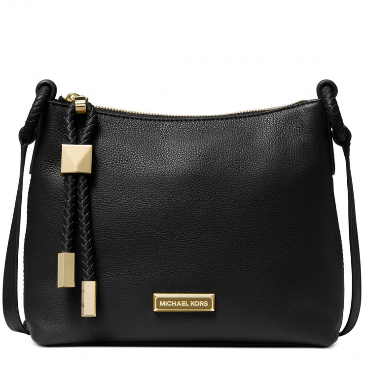 Michael Kors Lexington Large Pebbled Leather Crossbody Bag- Black