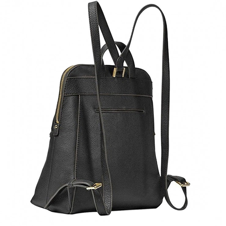 Michael Kors Rhea Medium Slim Leather Backpack Bag- Black