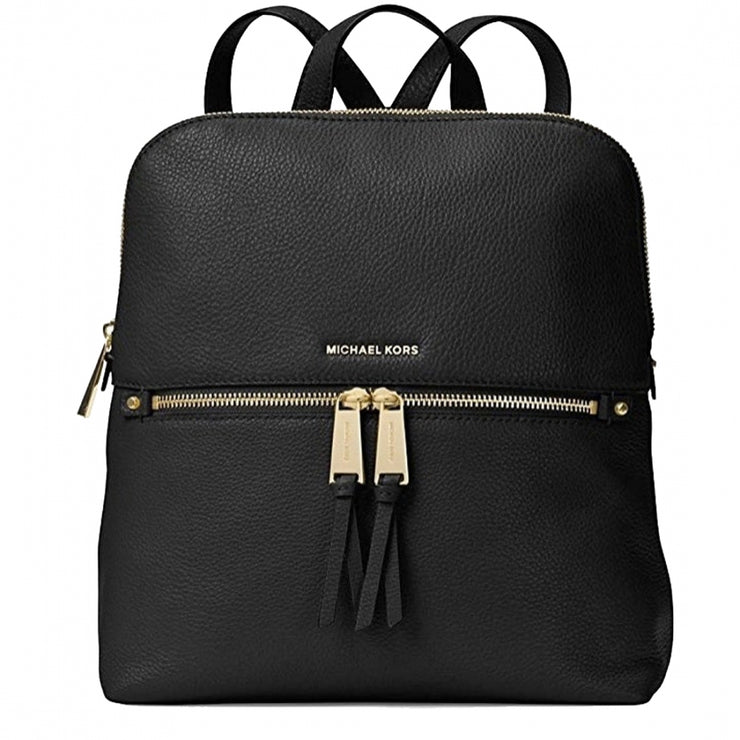 Michael Kors Rhea Zip Medium Slim Backpack Bag in Black 38H0GEZB6L
