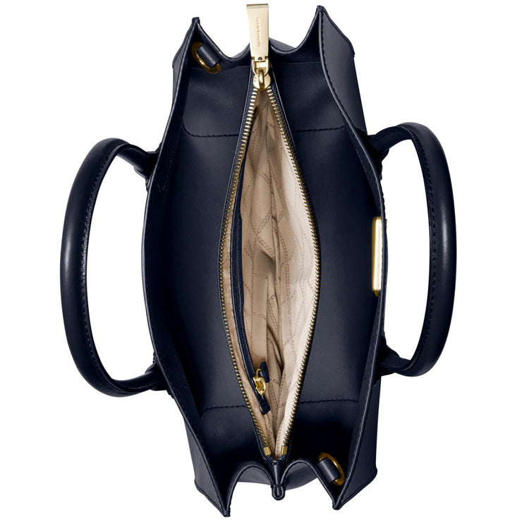 Michael Kors Mercer Leather Large Convertible Tote Bag- Navy
