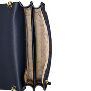 Michael Kors Daniela Large Saffiano Leather Gusset Crossbody Bag- Navy