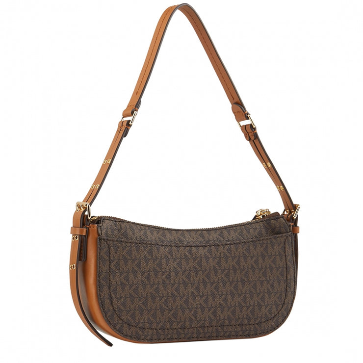Michael Kors Signature Camden XS Pochette Bag Brown Acorn PinkOrchard