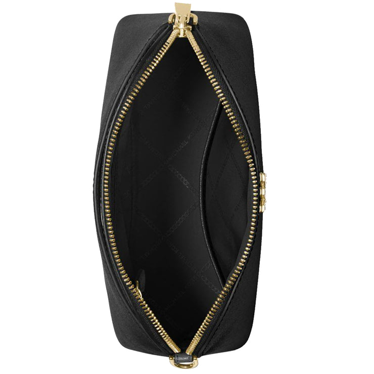 Michael Kors Large Crossgrain Leather Dome Crossbody Bag in Black
