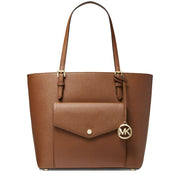 Michael Kors Jet Set Leather Large Pocket Multi-Function Tote Bag in Luggage