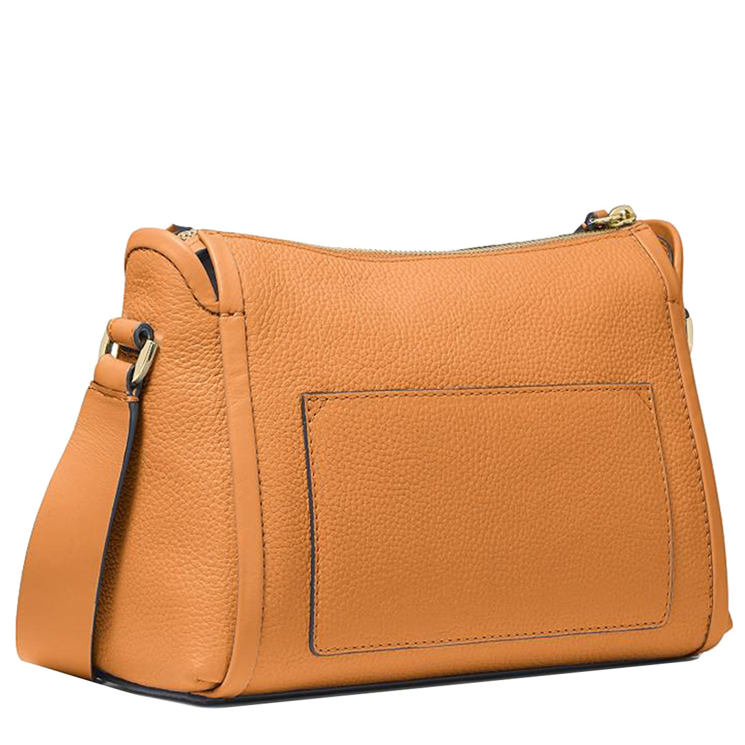 Michael Kors Carine Large Pebbled Leather Crossbody Bag in Cider