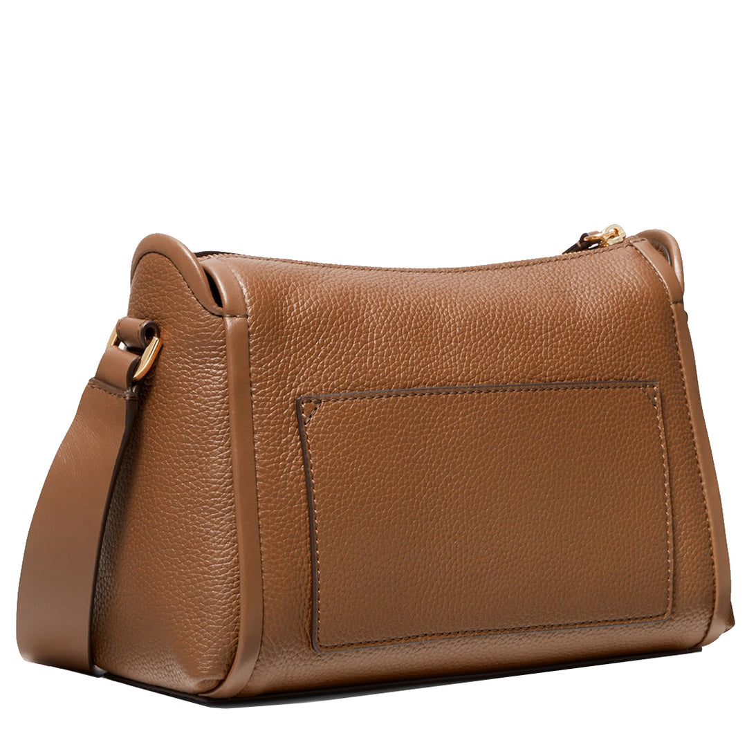 Michael Kors Carine Large Pebbled Leather Crossbody Bag in Luggage