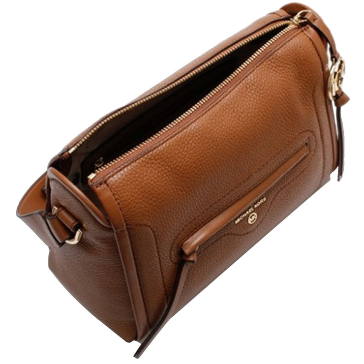 Michael Kors Carine Large Pebbled Leather Crossbody Bag in Luggage