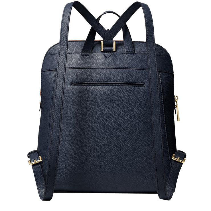 Michael Kors Rhea Medium Slim Leather Backpack Bag in Navy