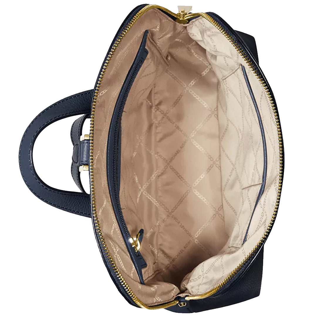 Michael Kors Rhea Medium Slim Leather Backpack Bag in Navy  display picture 2