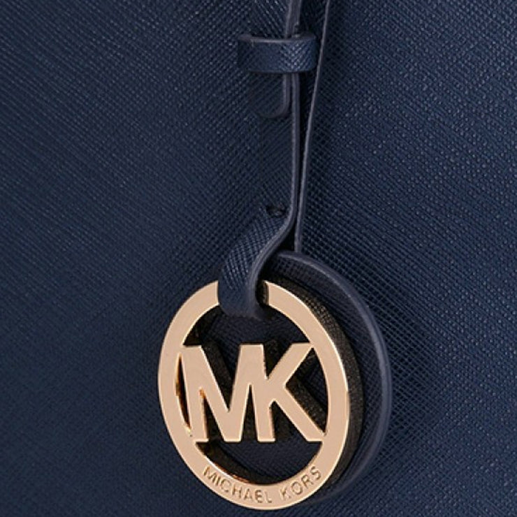 Michael Kors Jet Set Travel MK LOGO Leather Small Top Zip Shoulder Tote Bag