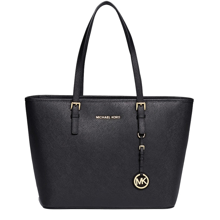 Michael Kors Jet Set Travel Saffiano Leather Medium Top Zip Multi-Function Tote Bag