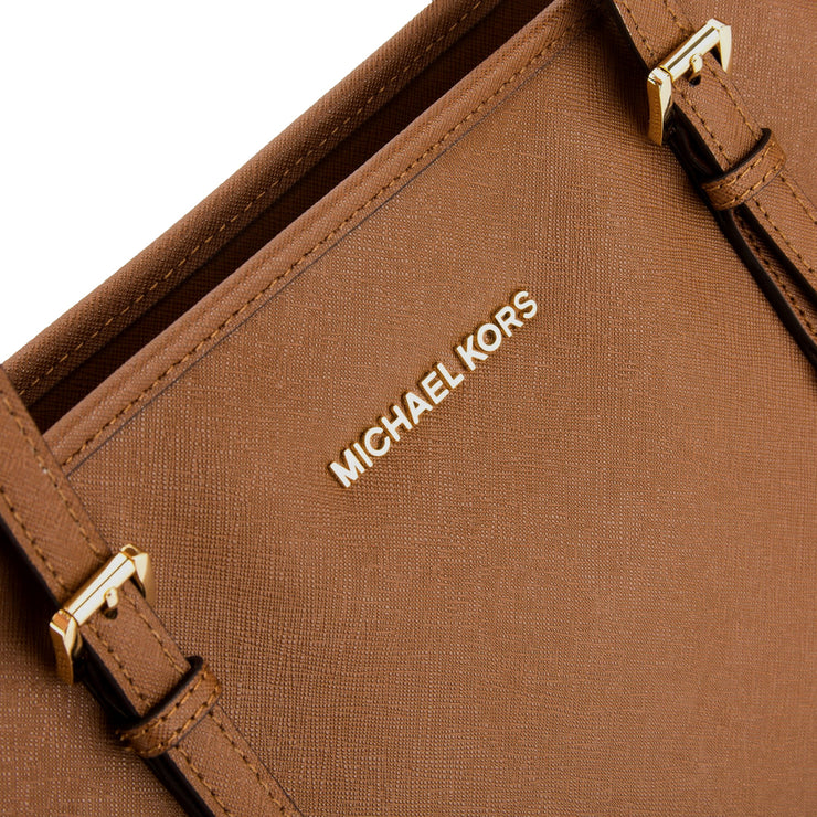 Michael Kors Jet Set Travel Saffiano Leather Medium Top Zip Multi-Function Tote Bag