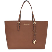 Michael Kors Jet Set Travel Saffiano Leather Medium Top Zip Multi-Function Tote Bag