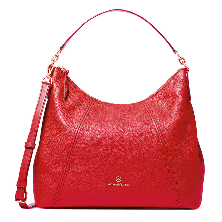 Michael Kors Sienna Large Pebbled Leather Shoulder Bag in Crimson 30F1G4SL3L
