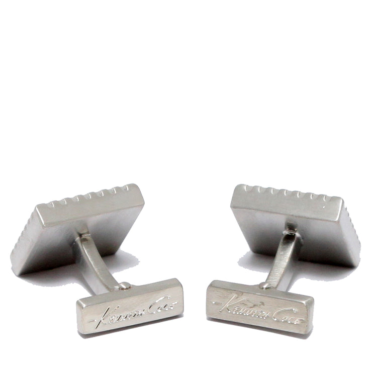 Kenneth Cole Silver Jagged Edge Cufflinks