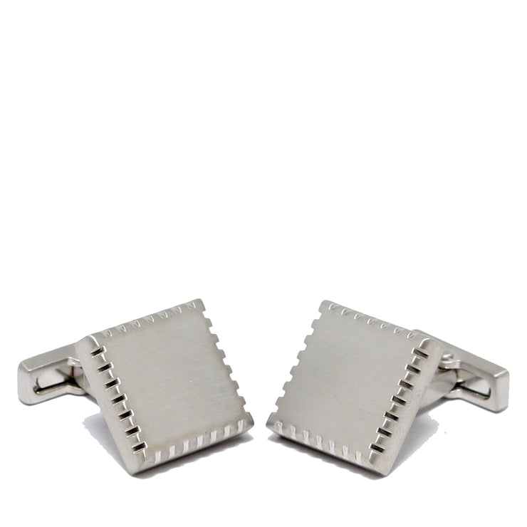 Kenneth Cole Silver Jagged Edge Cufflinks