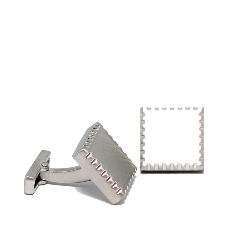 Kenneth Cole Silver Jagged Edge Cufflinks