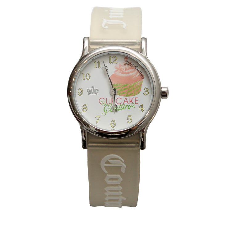 Juicy Couture Ladies Cup Cake Round Dial Watch w Translucent Jelly Strap
