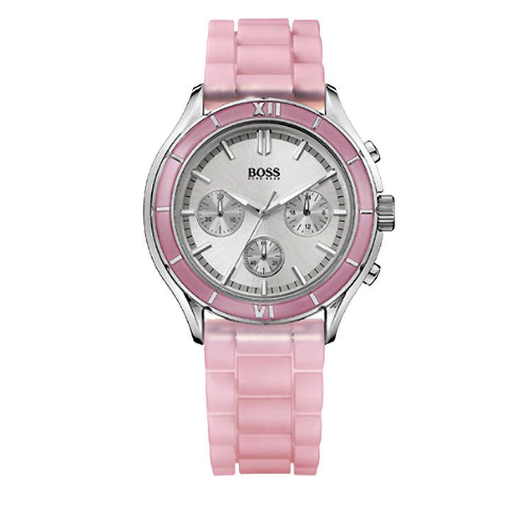Hugo Boss Ladies' Pink Silicon Strap Round Dial Watch