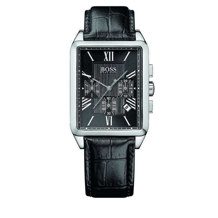 Hugo Boss Watch 1512578- Black Leather Chronograph Men Watch