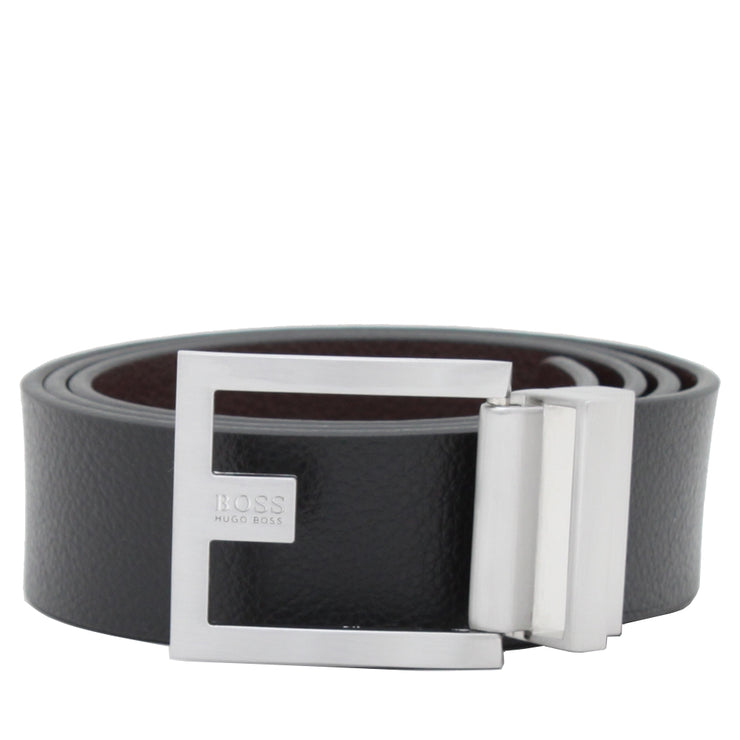 Hugo Boss Fleming Reversible Leather Belt- Black-Brown