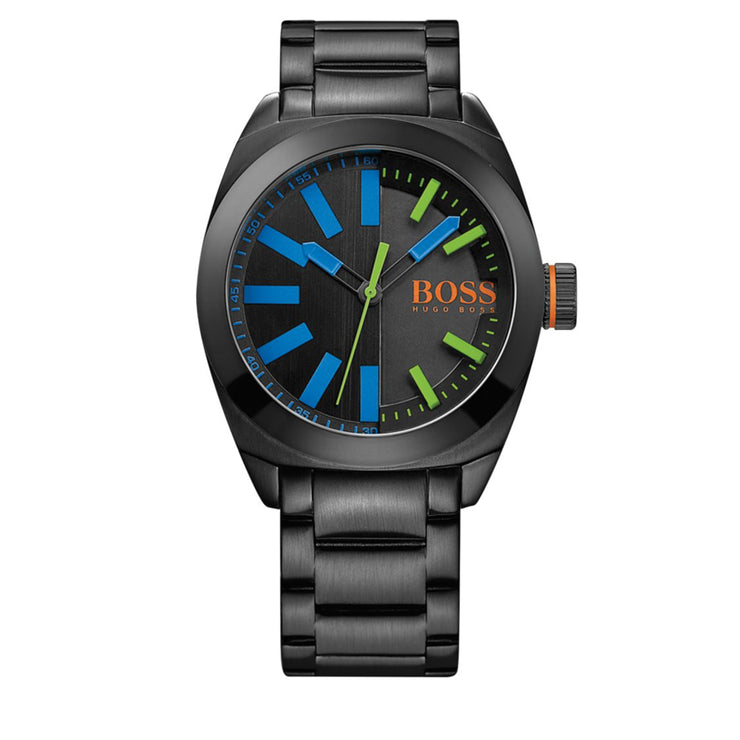 Hugo Boss Watch 1513058- Black Ion-Plated Stainless Steel with Round Dial & Multi-Colour Men Watch