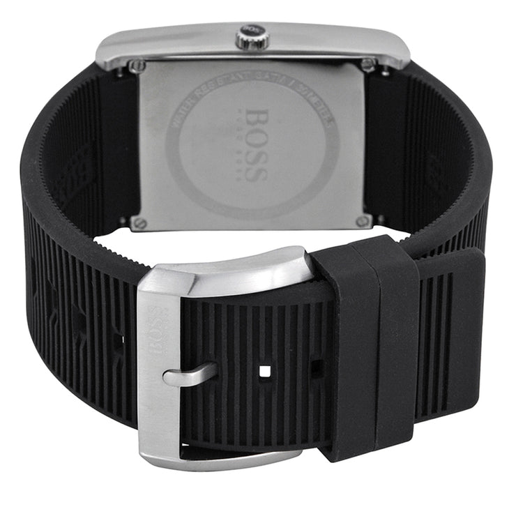 Hugo Boss Watch 1512980- Black Silicon with Rectangular Black Dial Men Watch