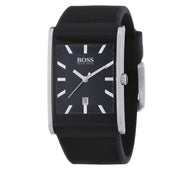 Hugo Boss Watch 1512980- Black Silicon with Rectangular Black Dial Men Watch