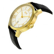 Hugo Boss Watch 1512972- Black Leather with Round White Dial Men Watch