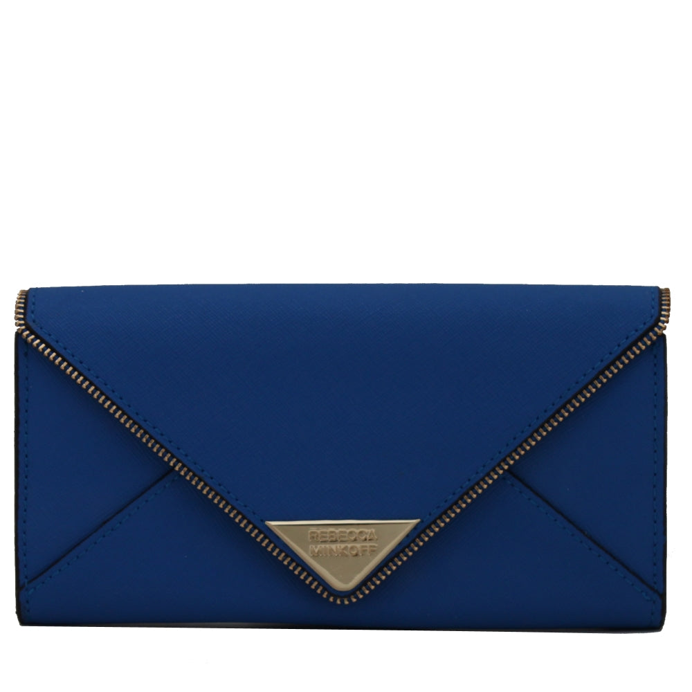 Rebecca Minkoff Oliver Saffiano Leather Continental Wallet- Blue