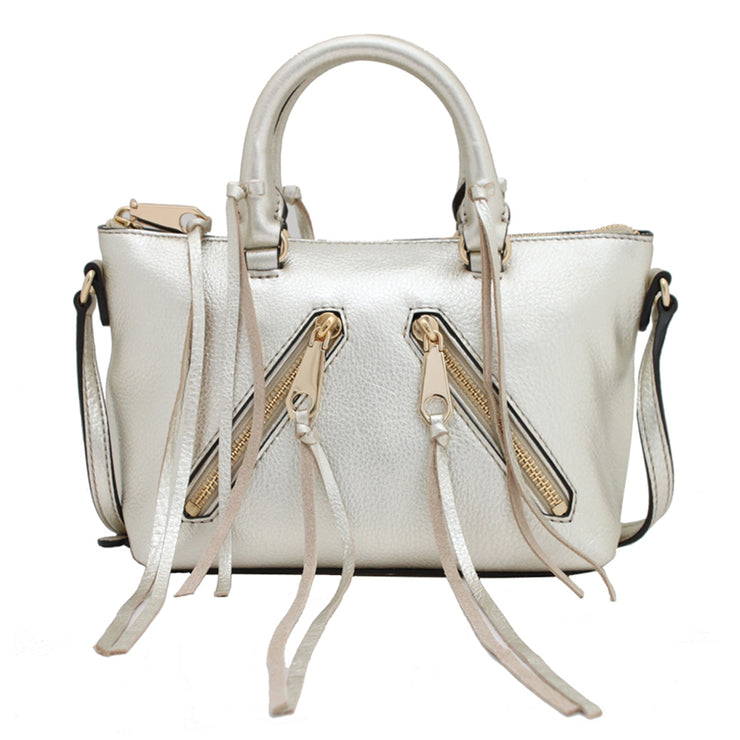 Rebecca Minkoff Micro Moto Satchel Bag- Pewter