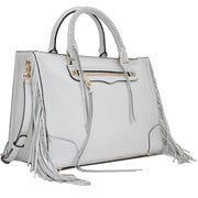 Rebecca Minkoff Regan Satchel with Fringe- White