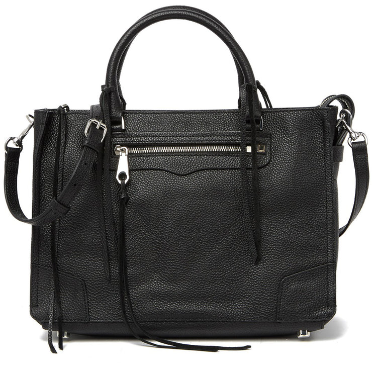 Rebecca Minkoff Regan Leather Satchel Bag- Black