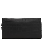 Botkier Croc Embossed Leather Misha Foldover Chain Strap Clutch