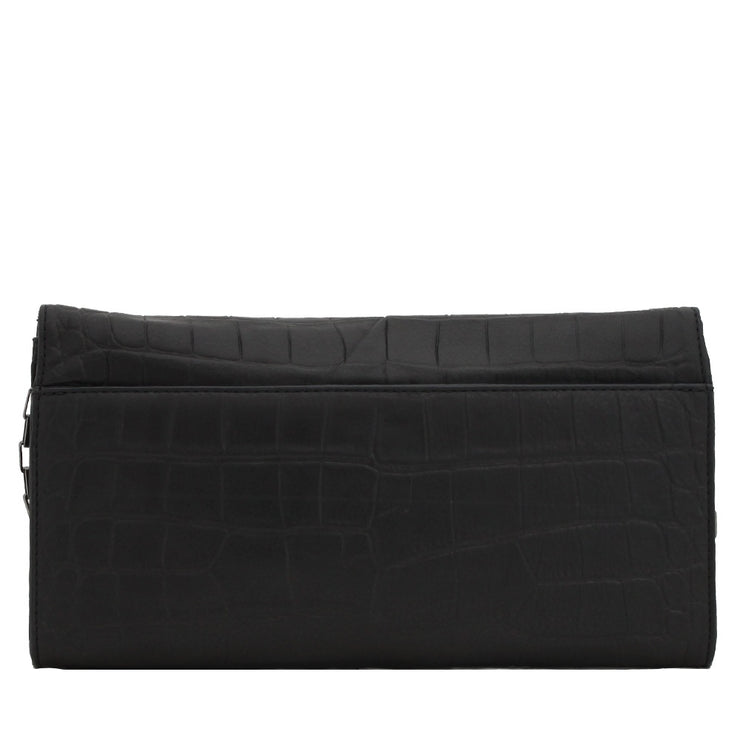 Botkier Croc Embossed Leather Misha Foldover Chain Strap Clutch