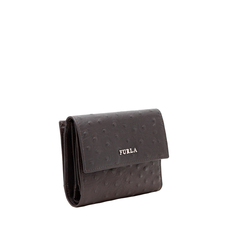 Furla Ostrich Embossed Classic Medium French Wallet