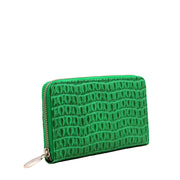 Furla Alligator Embossed Leather Zip Around Continental Wallet