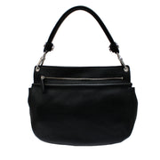 Furla Pebbled Leather Groove Small Shoulder Bag- Black