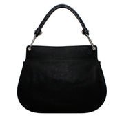Furla Pebbled Leather Groove Small Shoulder Bag- Black