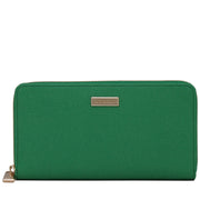 Furla Saffiano Leather Zip Around Continental Wallet- Emerald