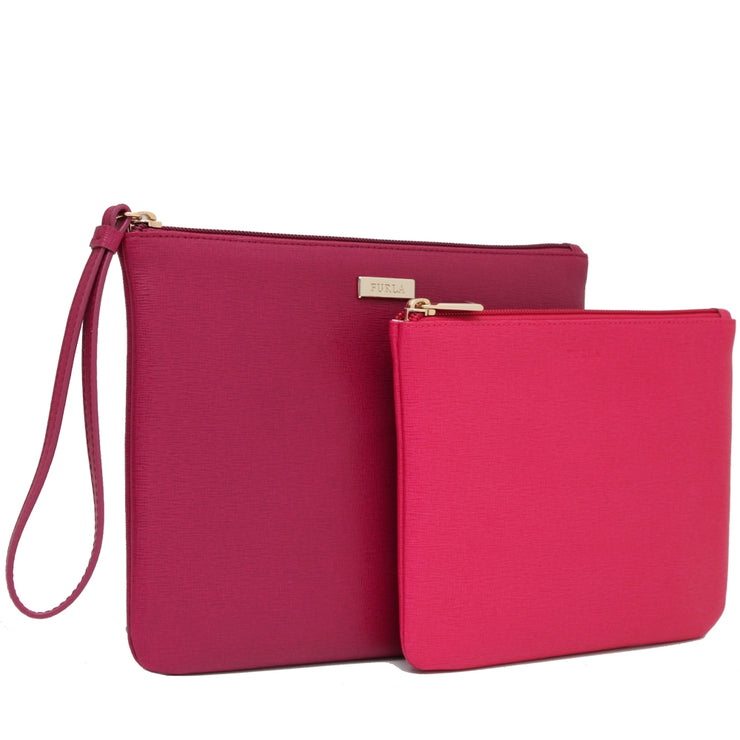 Furla Royal Envelope Set- Clutch + Pouch- Mirto- Gloss