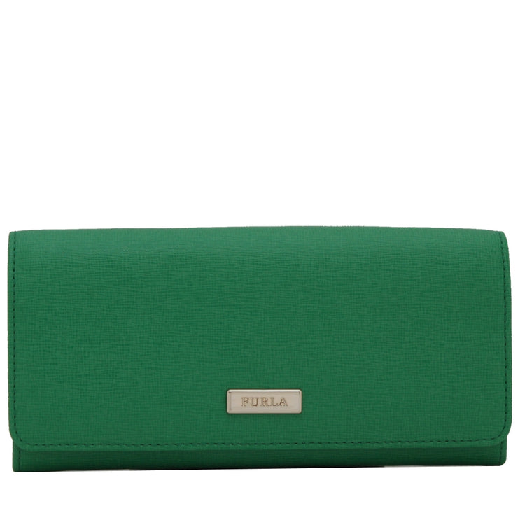 Furla Saffiano Leather Bi-Fold Continental Wallet- Emerald
