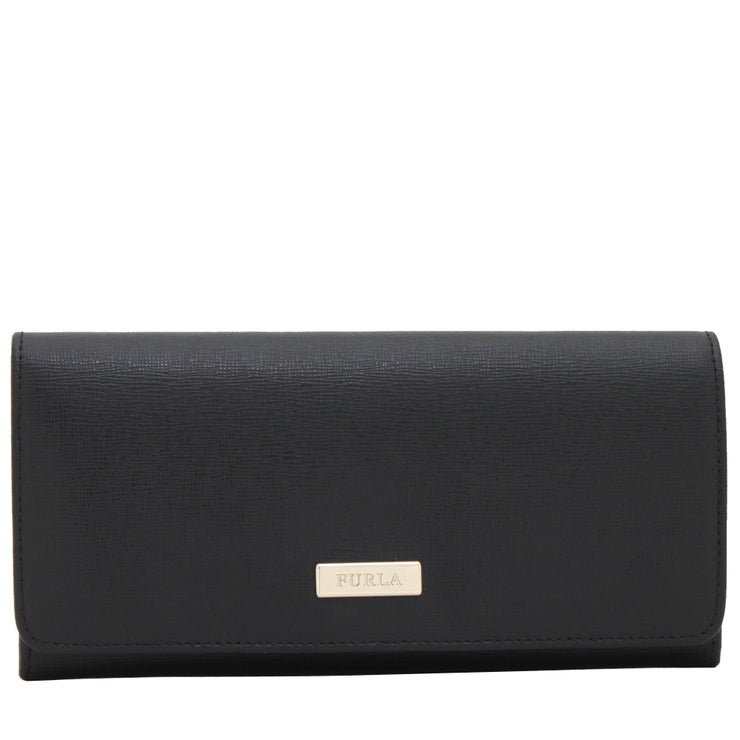 Furla Saffiano Leather Bi-Fold Continental Wallet- Onyx