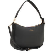 Furla Leather Convertible Hobo Bag- Onyx