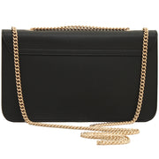 Furla Saffiano Leather Flap Bag with Chain- Gold